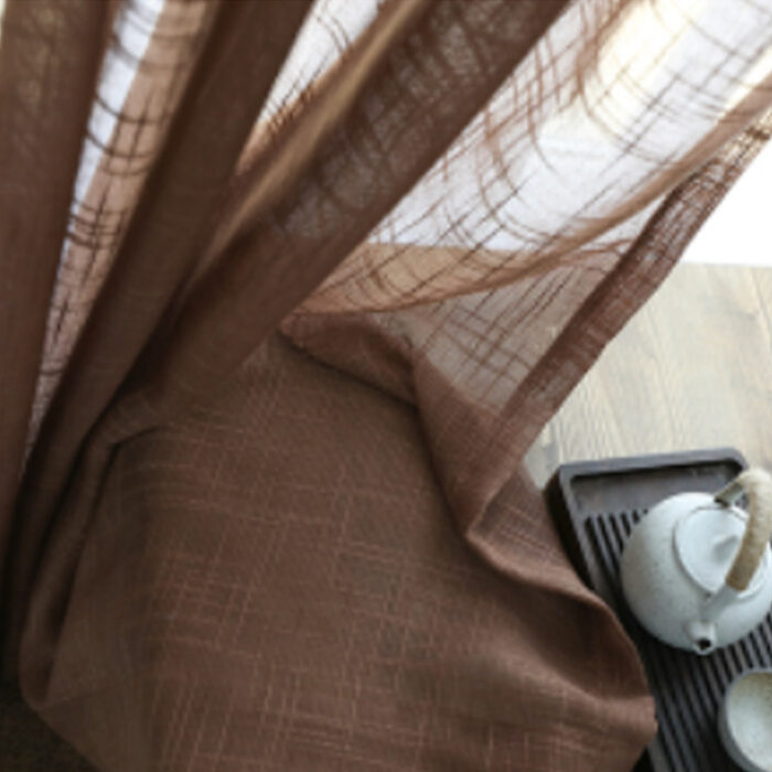 Japanese Linen Half Shade Curtain Solid Color Balcony Bedroom Living Room - Image 9