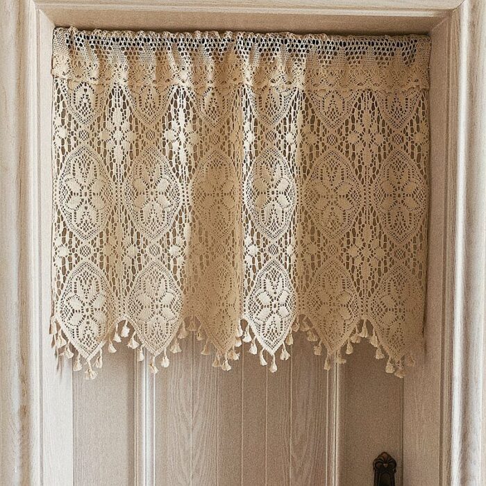 Crochet Cotton Thread Decorative Curtain Head Through Rod Without Punching - Image 4