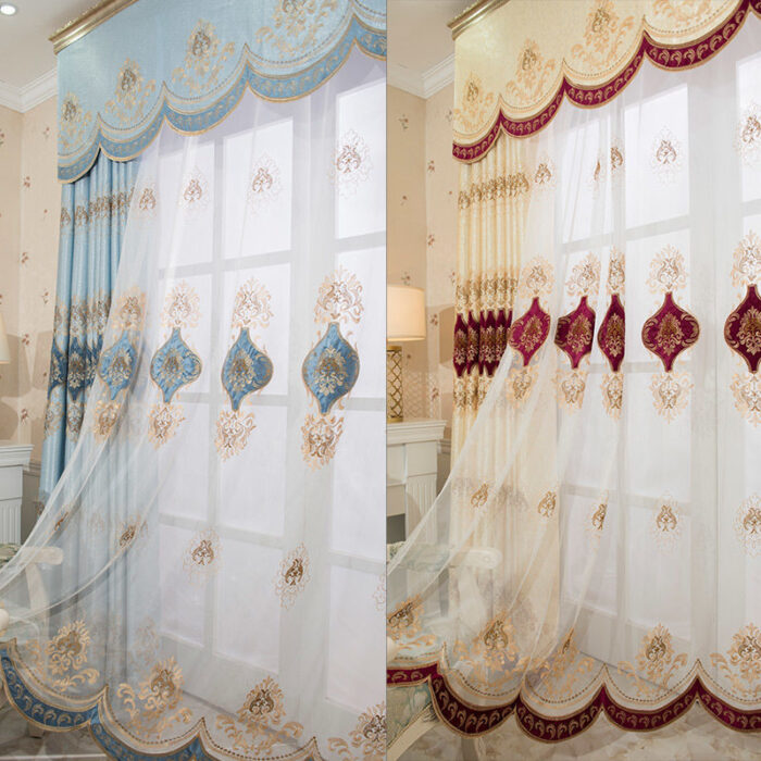 Velvet Rope Embroidered Curtain Arabesquitic Fabric - Image 4