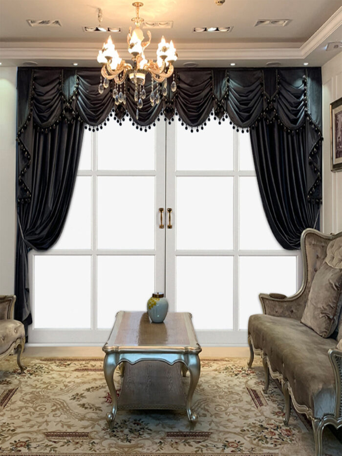 European Luxury Villa, Thick And Luxurious All-black Velvet Curtains, Living Room, Dining Room, Perfect Curtains. - Image 8