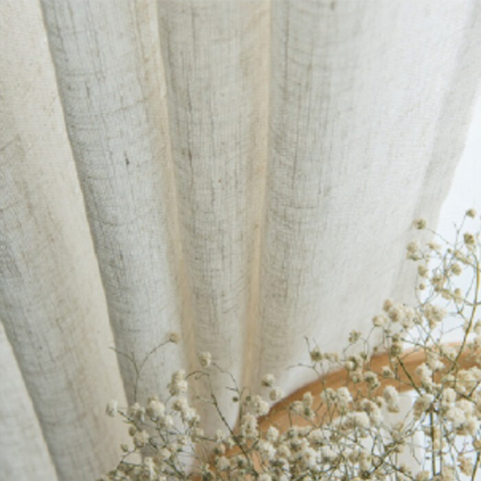 Japanese Linen Half Shade Curtain Solid Color Balcony Bedroom Living Room - Image 7