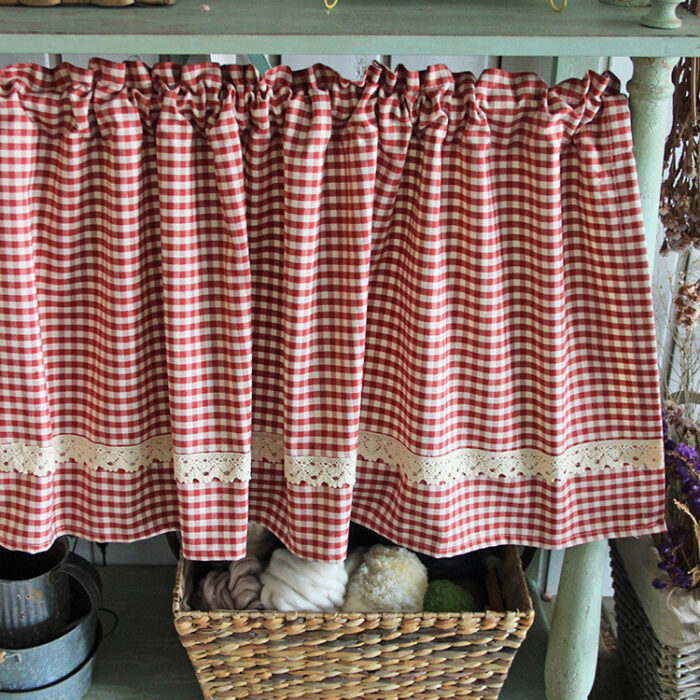 Tanabe fabric kitchen and bathroom curtains in time lattice curtains - Image 1