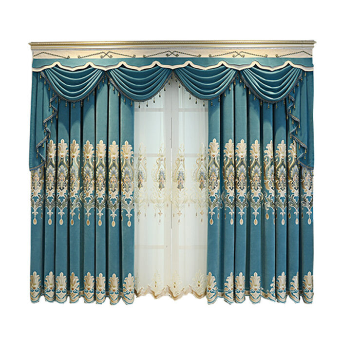 High-end Curtain European Style Hollow Flower Embroidery Living Room - Image 4