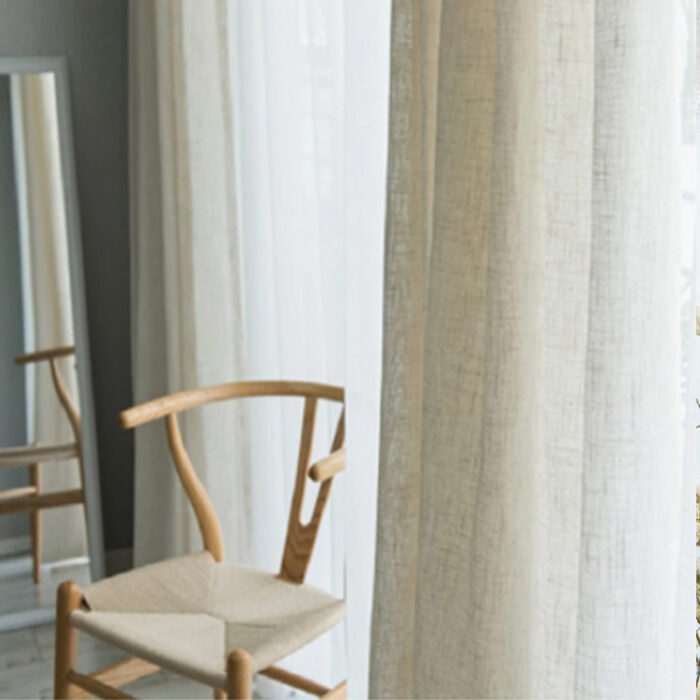 Japanese Linen Half Shade Curtain Solid Color Balcony Bedroom Living Room - Image 3