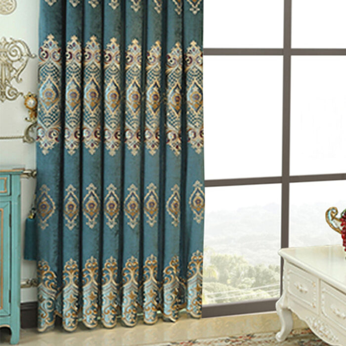 Luxury Elegant High-end Embroidered Curtains, Blackout Living Room Bedroom Villa, Velvet Curtains, Finished 2-piece - Image 7