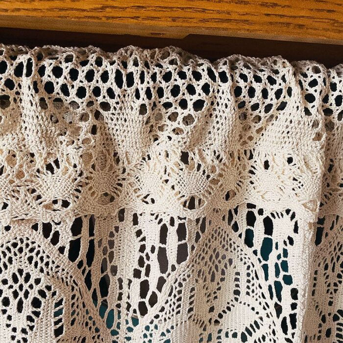 Crochet Cotton Thread Decorative Curtain Head Through Rod Without Punching - Image 7