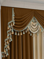 Finished Retro Villa Living Room Bedroom High-grade Thickened Light Luxury Velvet Splicing Curtains, Curtain Drapes Need To Be Purchased - Image 9