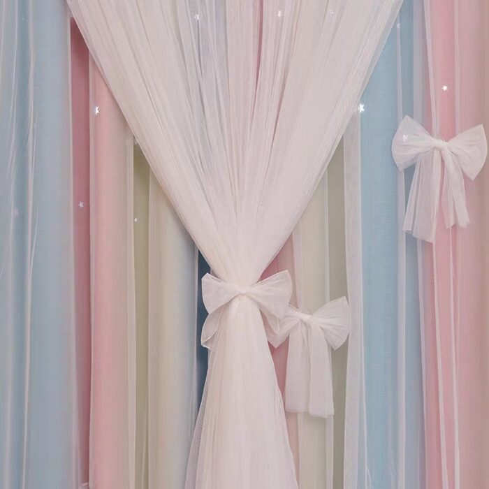 Nordic Simple Hollow Star Princess Wind Bedroom Blackout Curtains - Image 5