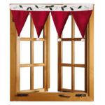90cm Red Santa Claus Hats Window Valance Christmas Curtain D - Image 5