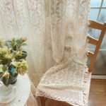 Cotton Linen Crochet Hollow Living Room Curtains - Image 5