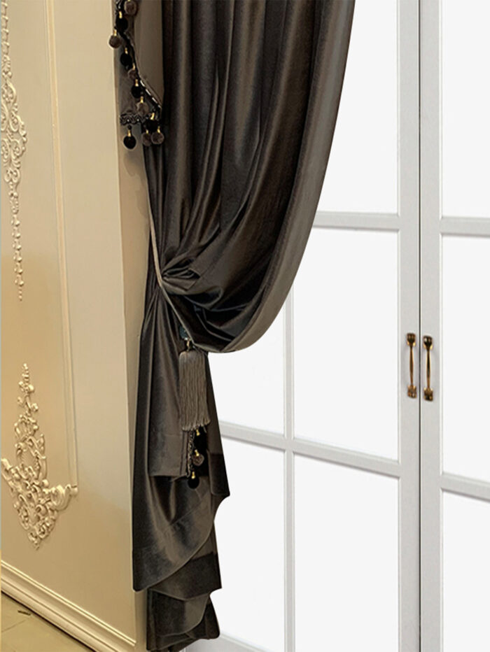 European Luxury Villa, Thick And Luxurious All-black Velvet Curtains, Living Room, Dining Room, Perfect Curtains. - Image 4