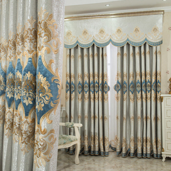 Velvet Rope Embroidered Curtain Arabesquitic Fabric - Image 3
