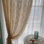 Cotton Linen Crochet Hollow Living Room Curtains - Image 2