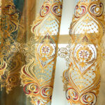 European Style Chenille Curtain Cloth Blackout Gold Silk Embroidery - Image 3