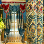 European Style Chenille Curtain Cloth Blackout Gold Silk Embroidery
