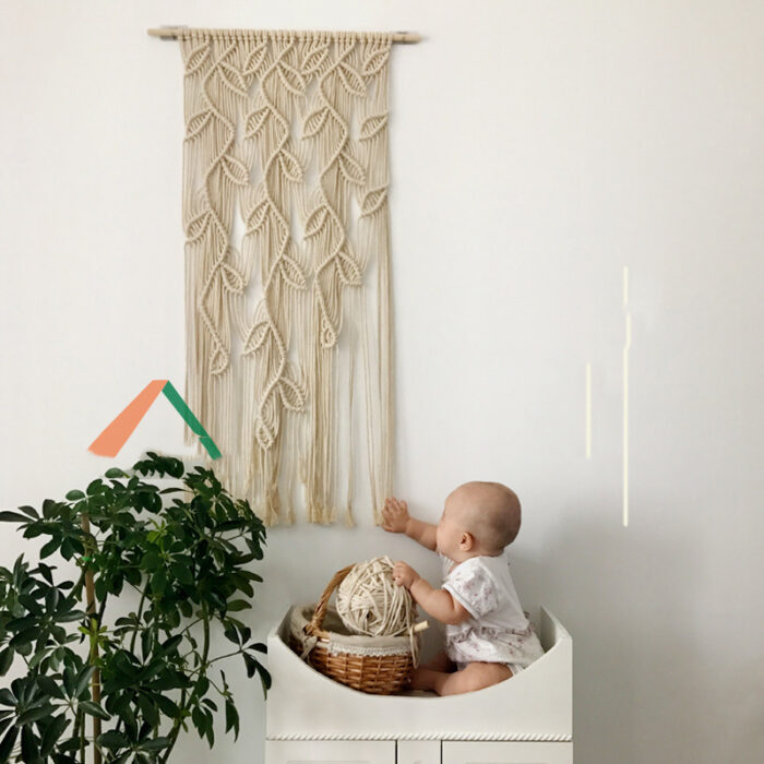 Fabric Beauty Shop Hand-woven Ins Wind Tapestry Hanging Curtain - Image 4