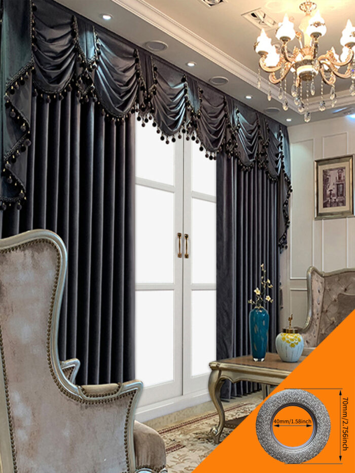 European Luxury Villa, Thick And Luxurious All-black Velvet Curtains, Living Room, Dining Room, Perfect Curtains. - Image 2