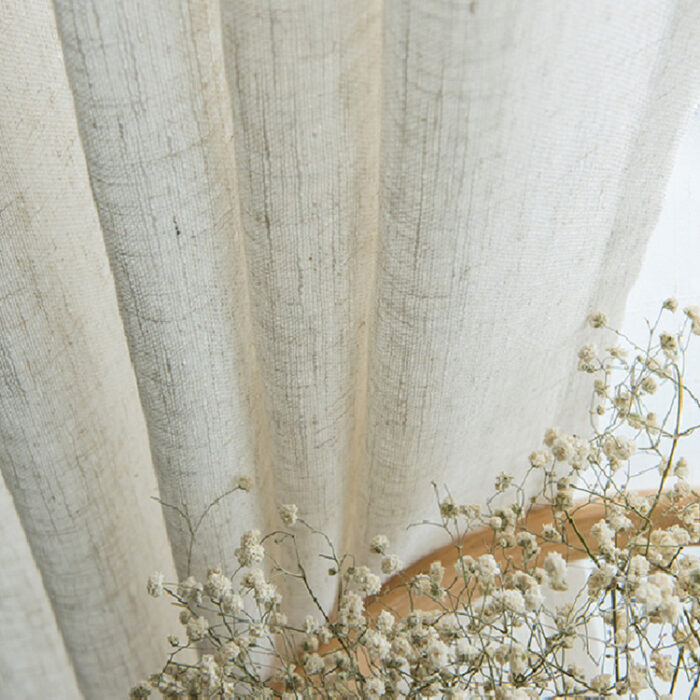 Japanese Linen Half Shade Curtain Solid Color Balcony Bedroom Living Room - Image 2