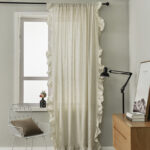 Polyester Linen Solid Color Simple Bedroom Living Room Half Shade Curtain - Image 6