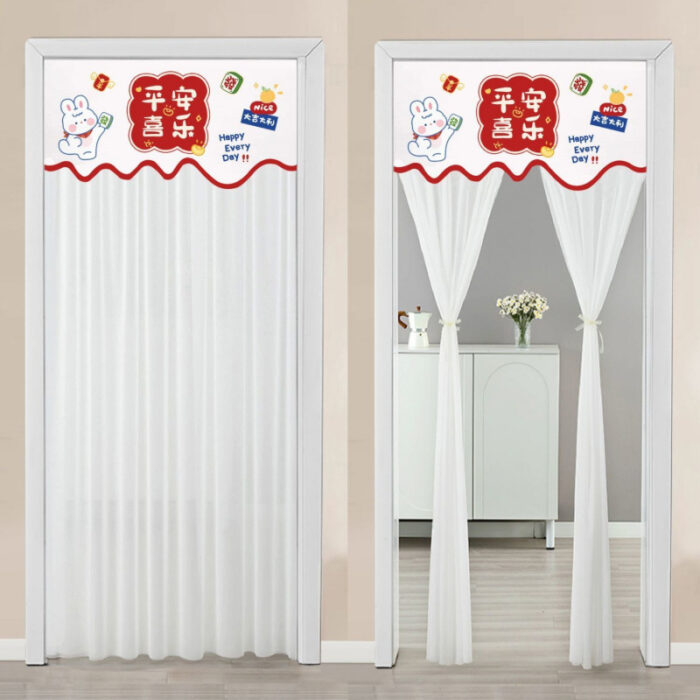 Non Perforated Magic Tape Gauze Double-layer Blackout Curtain - Image 1