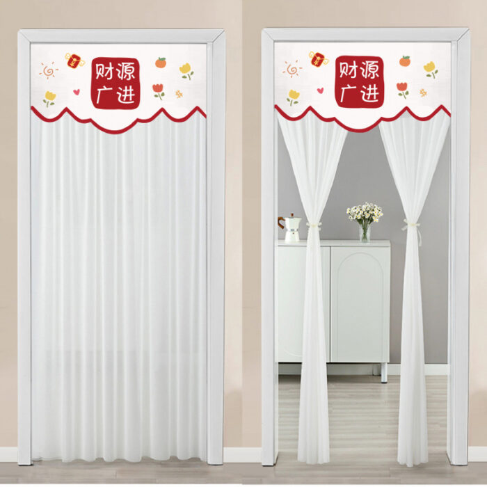 Non Perforated Magic Tape Gauze Double-layer Blackout Curtain - Image 7
