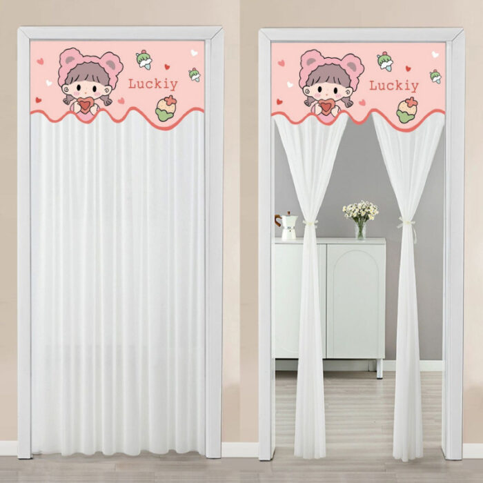 Non Perforated Magic Tape Gauze Double-layer Blackout Curtain - Image 4