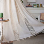 Polyester Linen Solid Color Simple Bedroom Living Room Half Shade Curtain - Image 9