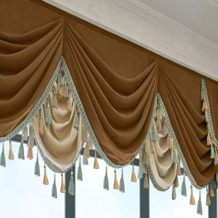 Finished Retro Villa Living Room Bedroom High-grade Thickened Light Luxury Velvet Splicing Curtains, Curtain Drapes Need To Be Purchased - Image 5