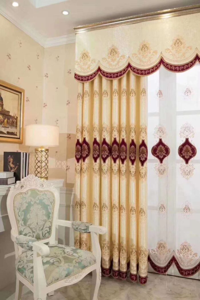 Velvet Rope Embroidered Curtain Arabesquitic Fabric - Image 2