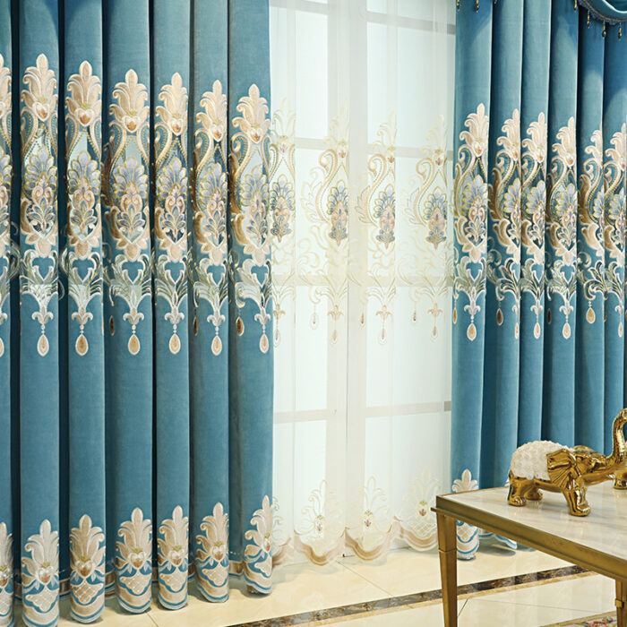 High-end Curtain European Style Hollow Flower Embroidery Living Room - Image 6