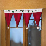 90cm Red Santa Claus Hats Window Valance Christmas Curtain D - Image 3