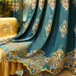European Style Chenille Curtain Cloth Blackout Gold Silk Embroidery - Image 4
