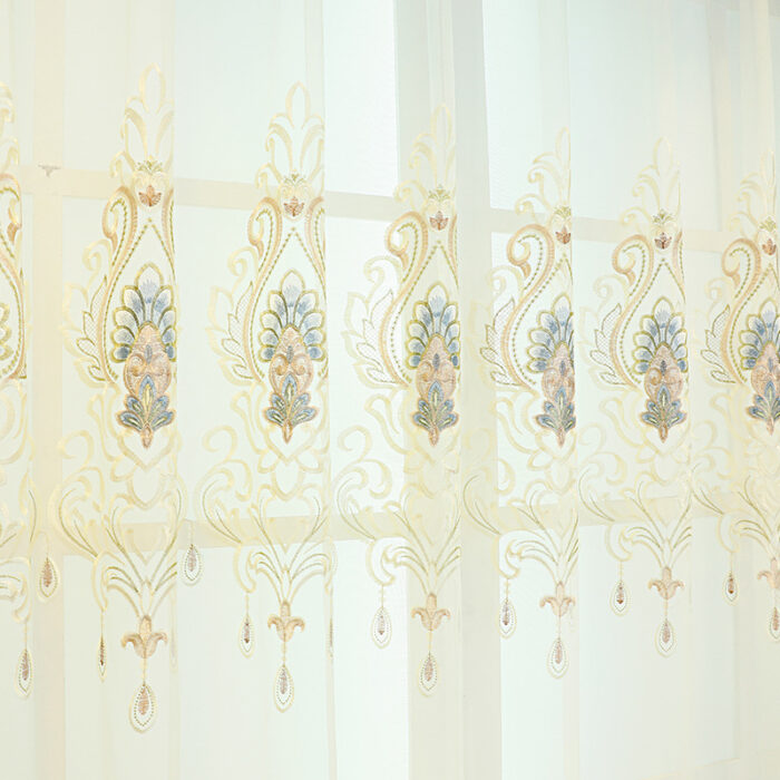 High-end Curtain European Style Hollow Flower Embroidery Living Room - Image 7