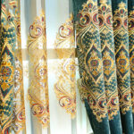 European Style Chenille Curtain Cloth Blackout Gold Silk Embroidery - Image 5