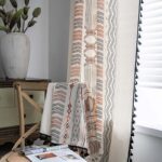 Boho Cream Cotton And Linen Print Sun Shade Non-punched Curtain Fabric - Image 2