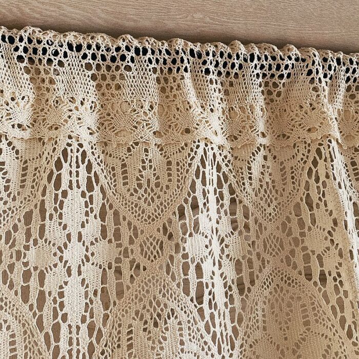 Crochet Cotton Thread Decorative Curtain Head Through Rod Without Punching - Image 9