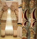 Atmospheric Living Room Double Luxury Window Curtain Chenille Water Soluble - Image 2